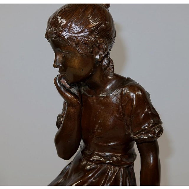 A. Massoulle, Jeune fille assise, Late 1800s, Bronze For Sale - Image 11 of 18
