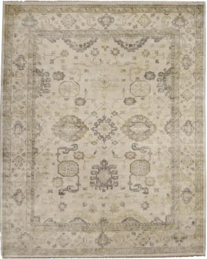 Oushak Hand knotted Wool Ivory/Multi Rug - 8'x10'