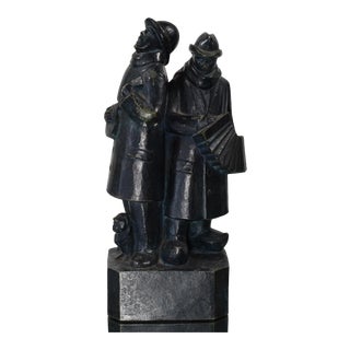 1920s Lucien Gilbert French Art Deco Bronze Musicians Sculpture For Sale