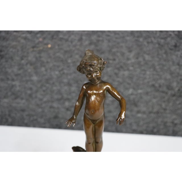 Edward Berge “Violet” Attributed Bronze Sculpture on Marble Base For Sale - Image 12 of 12