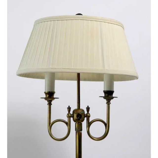 Decorative Formal Style Brass 2-Light Floor Lamp For Sale - Image 4 of 12