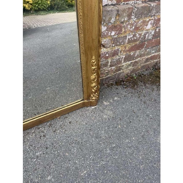 Antique English Arched Top Gilt Overmantle Mirror For Sale - Image 4 of 9
