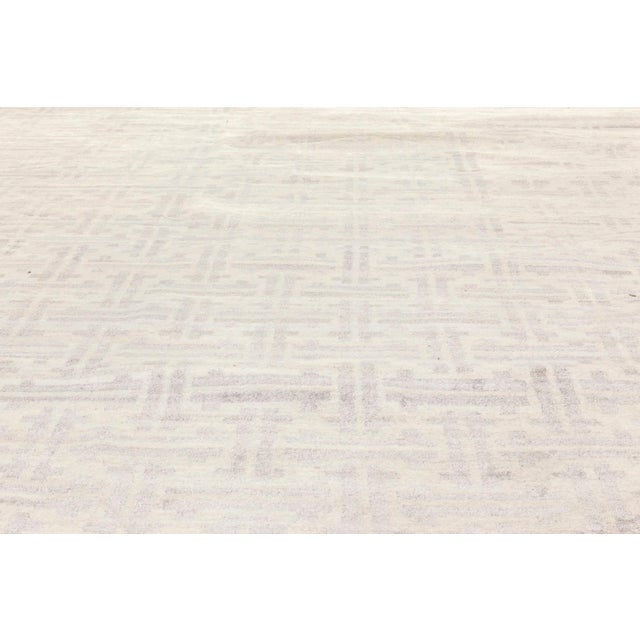 Contemporary Geometric Terra Rug in Natural Wool by Doris Leslie Blau For Sale In New York - Image 6 of 8