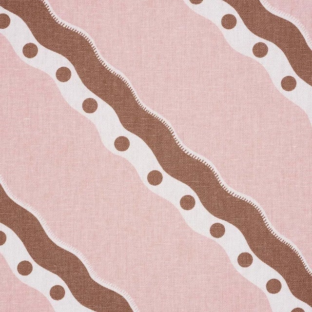 Contemporary Schumacher Rousseau Stripe Fabric In Cocoa & Blush For Sale - Image 3 of 5