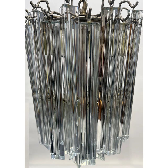 Venini Italian Chandelier in Murano Glass and Steel, 1960s For Sale - Image 4 of 7