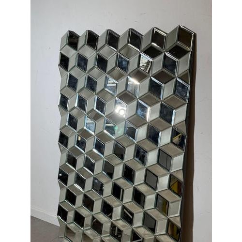 Large Geometric Faceted Mirror For Sale - Image 5 of 7