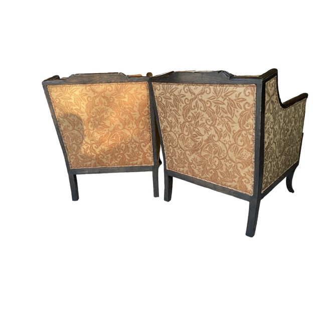 Brown Set of Two French Country Style Accent Chairs by Guy Chaddock For Sale - Image 8 of 12