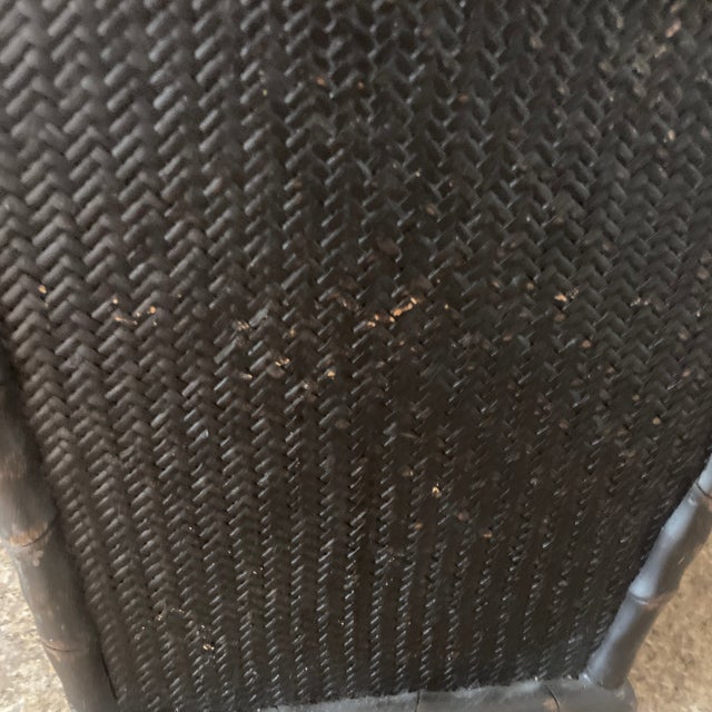 1970s Faux Bamboo and Wicker Waste Basket For Sale - Image 5 of 6
