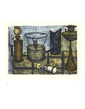 1967 Lithograph #5 "Oil Lamp" by Bernard Buffet