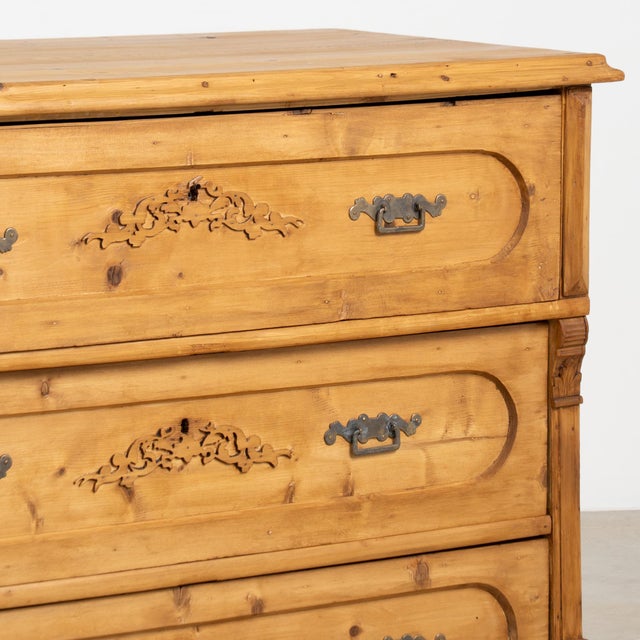 19th Century Romanian Large Pine Chest of Three Drawers For Sale - Image 11 of 18