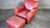 Red Mitchell Gold for Pottery Barn 'Manhattan' Oxblood Leather Club Chair and Ottoman For Sale - Image 8 of 12