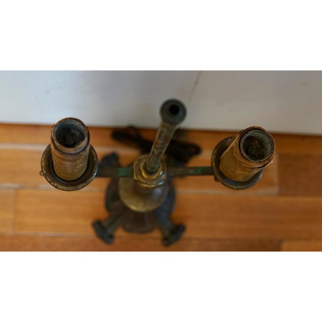 Rembrandt Antique Bouillotte Iron Tole Lamp, 1920s For Sale - Image 10 of 12