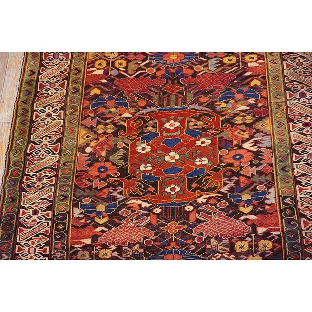 Sienna Superb Brown Ground Color With Geometric Design Antique Caucasian Zeychor Rug For Sale - Image 8 of 8