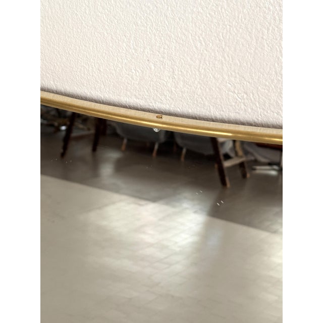 Large Mid-Century Modern Italian Floor Mirror with Brass Frame, 1950 For Sale - Image 11 of 17