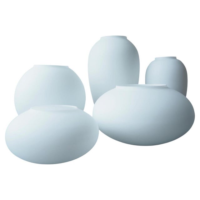 Mid-Century Opaline Glass Vases, Bohemia, 1960s, Set of 5 For Sale - Image 11 of 11