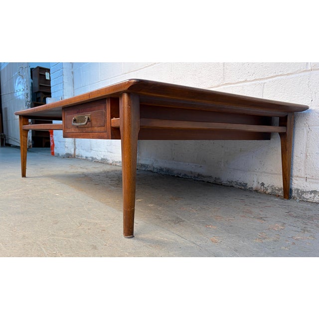 Mid-Century Modern Vintage Mid-Century Walnut Coffee Table by Lane Furniture For Sale - Image 3 of 15