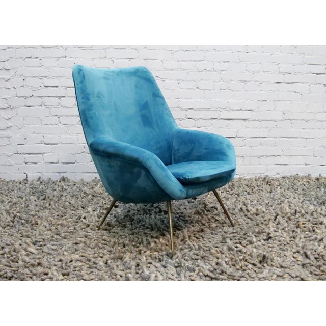 French Plush Armchair, 1950s For Sale - Image 4 of 14