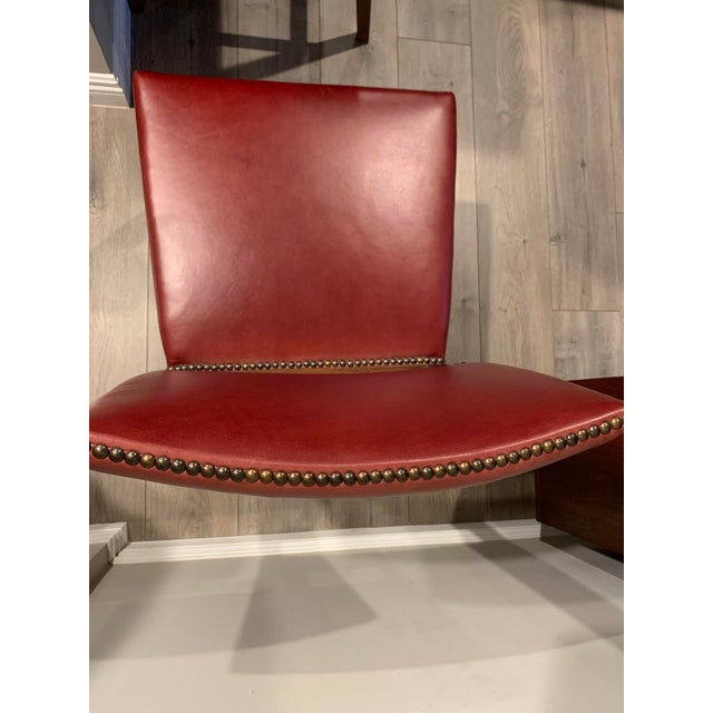 Copper Dining Room Table With Moore & Giles Leather Dining Chairs Set