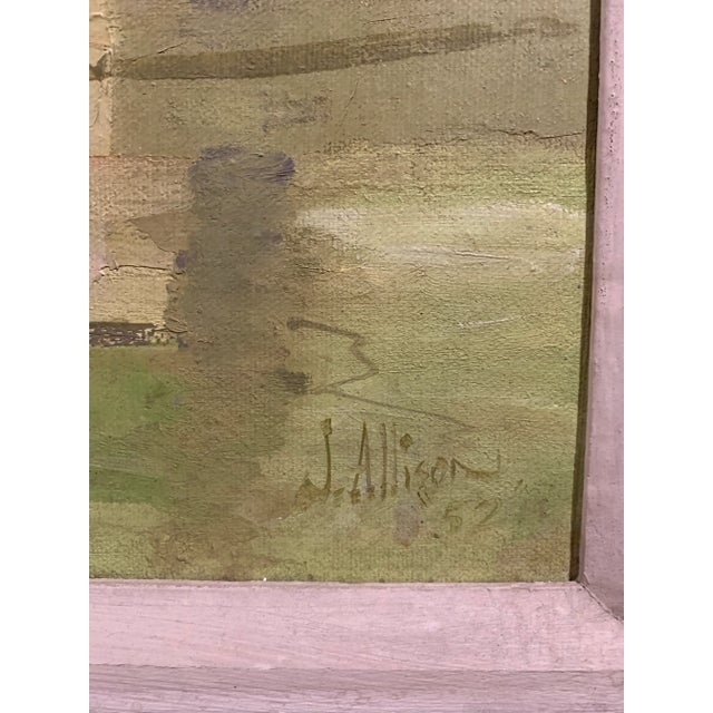1952 J. Allison “Canal Street Martin - Paris” Oil on Canvas For Sale - Image 10 of 10