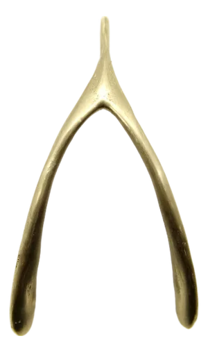 Vintage 14k Gold Make a Wish Wishbone Pendant
