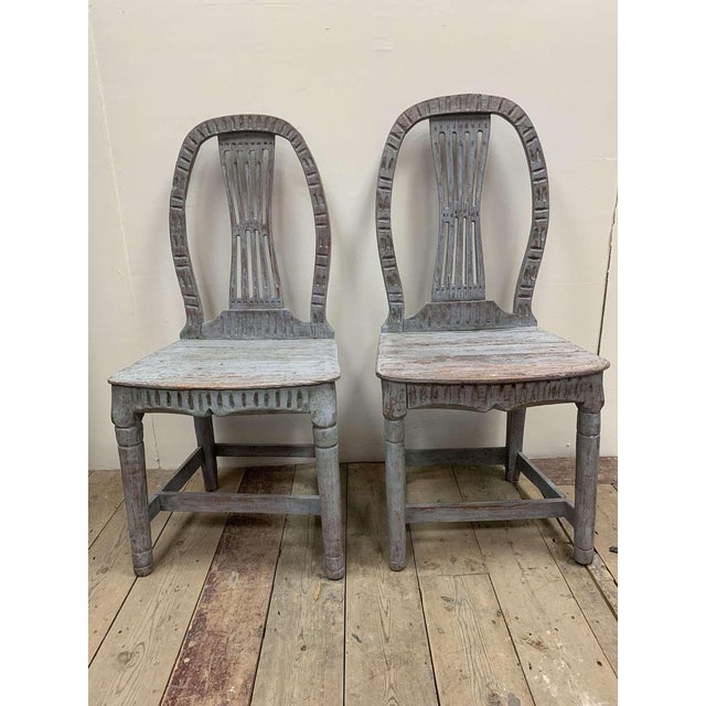 Wood Swedish Painted Folk Chairs, 1900s, Set of 3 For Sale - Image 7 of 18