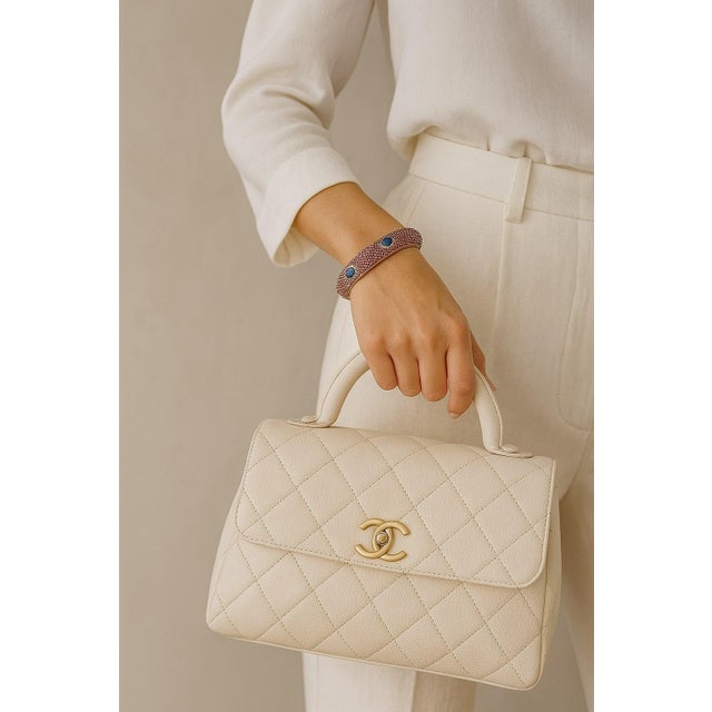 Bochic "Capri" Natural Ruby, Sapphire & Diamond Bangle Set In 18K Gold & Silver For Sale - Image 14 of 18