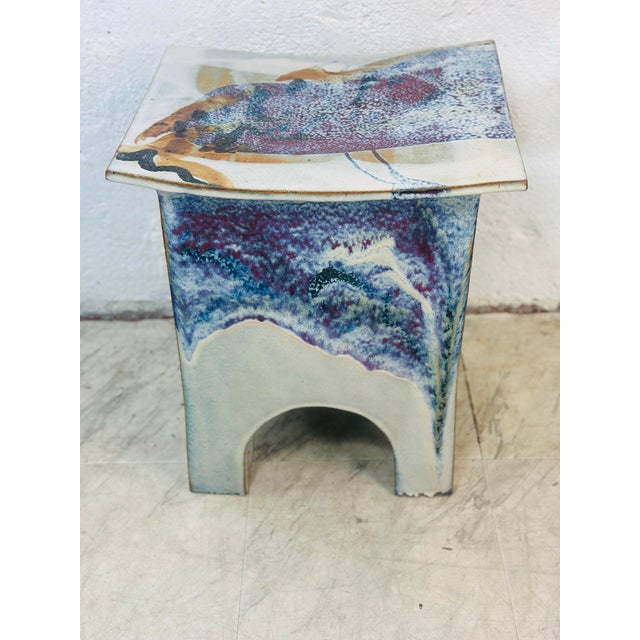 1980s Eric O’Leary Ceramic Side Table For Sale - Image 5 of 7