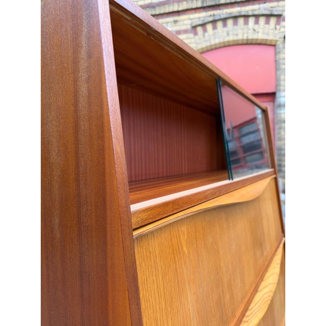 Wood Cabinet with Folding Compartments & Display Case from VEB Möbelindustrie Halle For Sale - Image 7 of 11