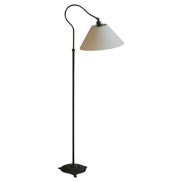 Mid-20th Century Danish Wrought Iron Floor Lamp with Curved Arm, 1950s For Sale - Image 15 of 15