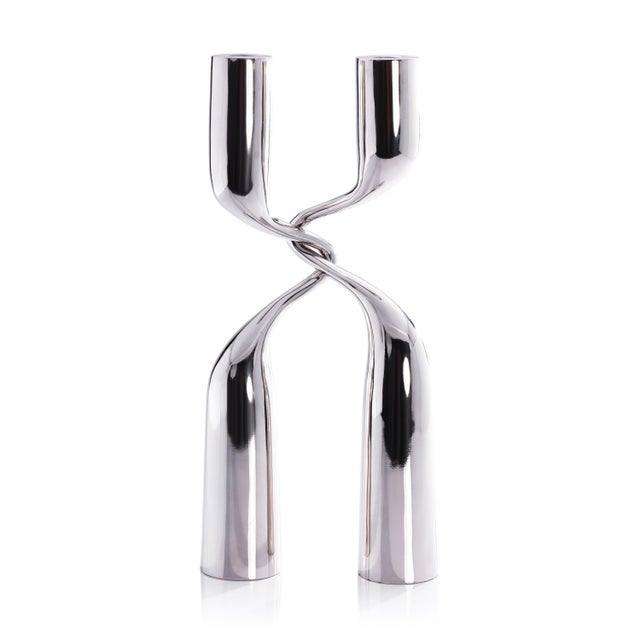 Metal Liaison 2-Piece Metal Candle Holder Set For Sale - Image 7 of 7