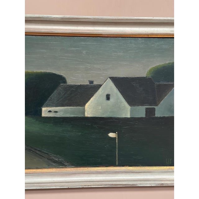 Svend O. Frederiksen, Houses and Trees, 1950s, Oil on Panel, Framed For Sale - Image 4 of 18