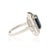 Navy Blue 3.63ct Emerald-Cut Blue Sapphire Diamond Victorian Ring in 18k White Gold Size 5 For Sale - Image 8 of 17
