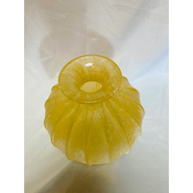 Contemporary Vintage Amber Glass Blown Vase For Sale - Image 3 of 5