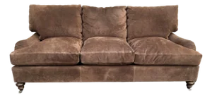 George Smith Style Standard Arm Suede Sofa