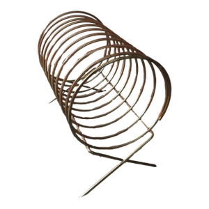 Atomic Vintage 1950s Mid-Century Modern Brass Coil Vinyl Record Holder Magazine Book Rack