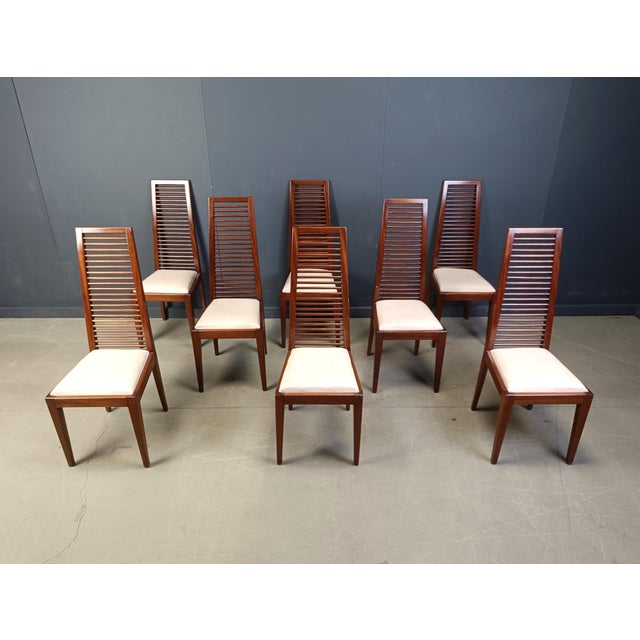 Italian High Back Dining Chairs, 1980s, Set of 8 For Sale - Image 12 of 12