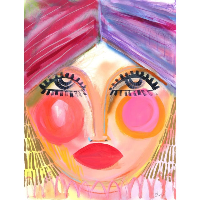 "Celine" Contemporary Original Abstract Face Portrait Painting by Lindsey McCord For Sale