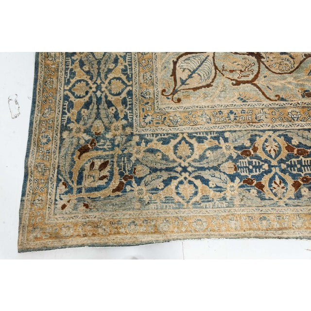 Textile Fine Antique Persian Tabriz Handmade Wool Rug For Sale - Image 7 of 8