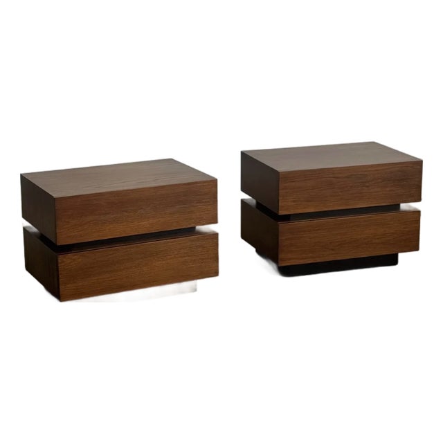 1990s Post Modern Stacked Nightstands - Pair For Sale