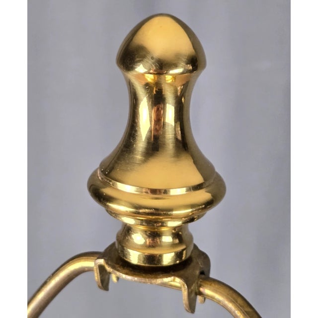Metal 1990s Frederick Cooper Brass Faux Lantern Column Footed Table Lamp For Sale - Image 7 of 17