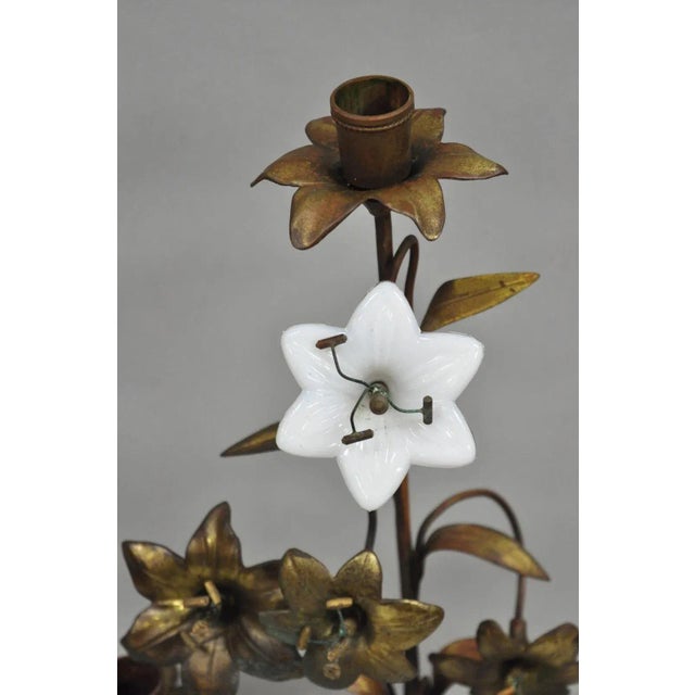 Antique French Baroque Gold Gilt Bronze Altar Church Candlestick Candelabra Pair For Sale In Philadelphia - Image 6 of 12