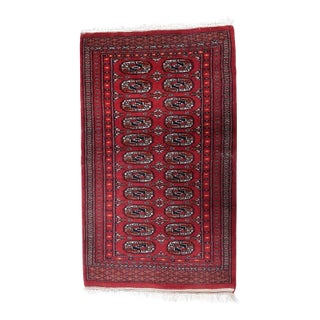 1960s, Handmade Vintage Uzbek Bukhara Rug 2.8' X 4.1' For Sale