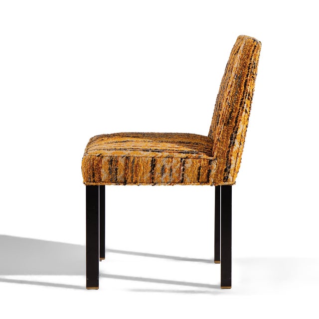 Metal Edward Wormley for Dunbar Mid Century Brass Handled Dining Chairs - Pair For Sale - Image 7 of 13