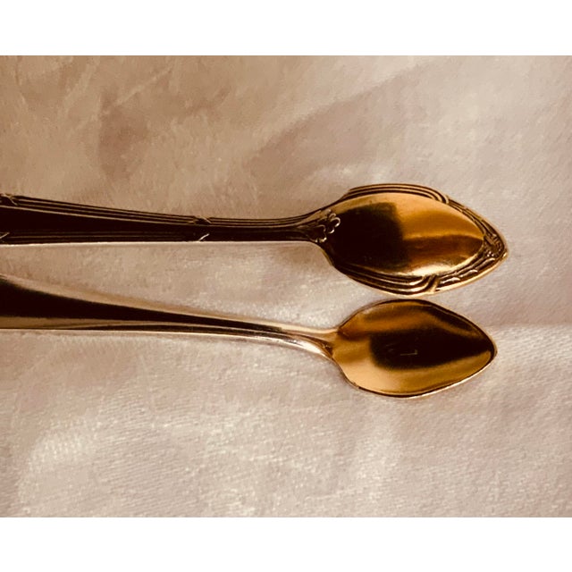 1930s WMF Germany Art Deco Silverplate Serving Tongs - Gold Plated Bowls - 4" Elegant Art Deco Luxury in Miniature These...