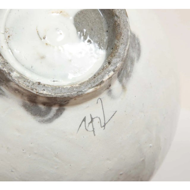 2021 “Moon Jar II” White, Hand Crafted Clay Vase by Sungwook Park (South Korea) For Sale - Image 9 of 11