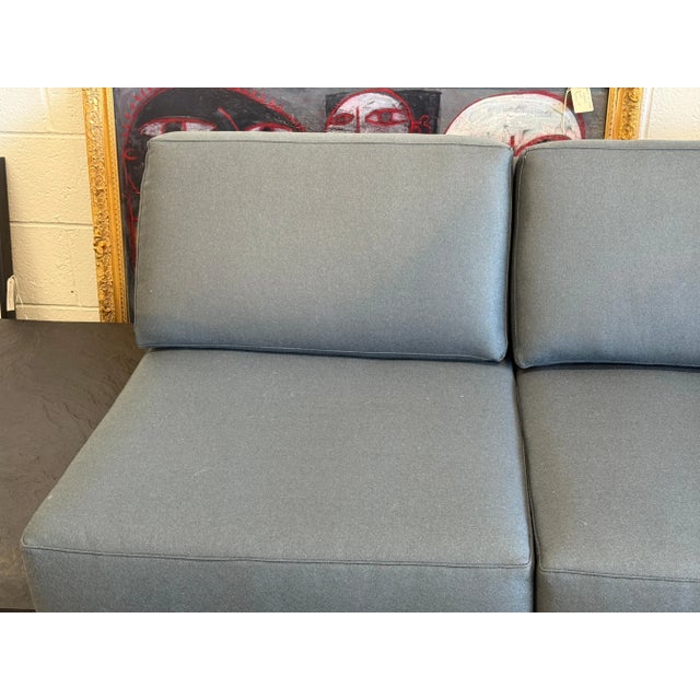 Mid 20th Century Sectional Sofa w/ Slate Ends Reupholstered in Wool Gray Flannel Attributed to Adrian Pearsall For Sale - Image 10 of 12