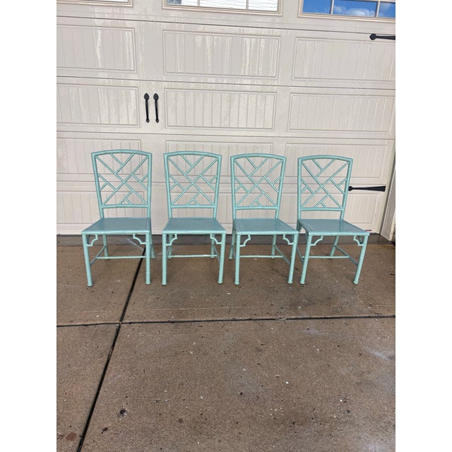 Meadowcraft Vintage Chinoiserie Patio Dining Chairs by Meadowcraft For Sale - Image 4 of 12