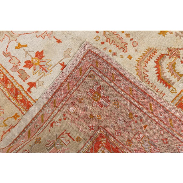 Antique Turkish Oushak Rug For Sale In New York - Image 6 of 11
