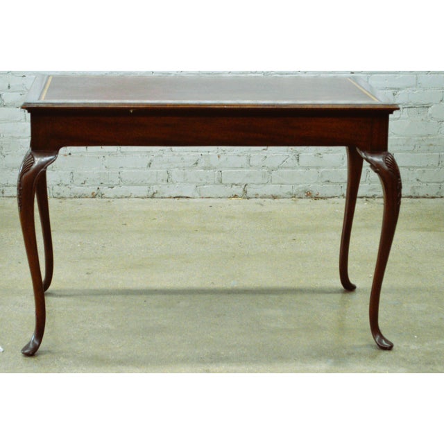 Romweber Romweber Thornhill House Collection Carleton Varney Norris Wakefield Mahogany Leather Writing Desk For Sale - Image 4 of 17