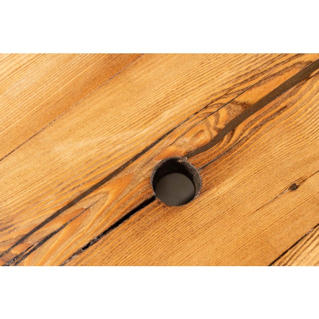 Industrial Oak Table on Antique Cast Iron Base For Sale - Image 13 of 14
